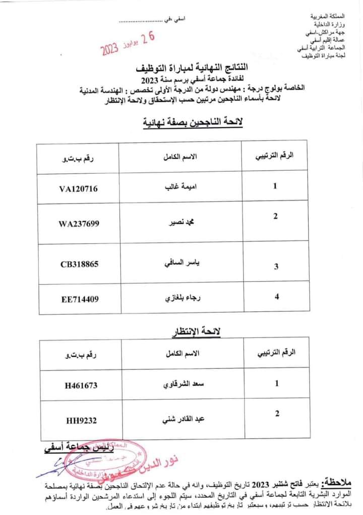 مباراة التوظيف